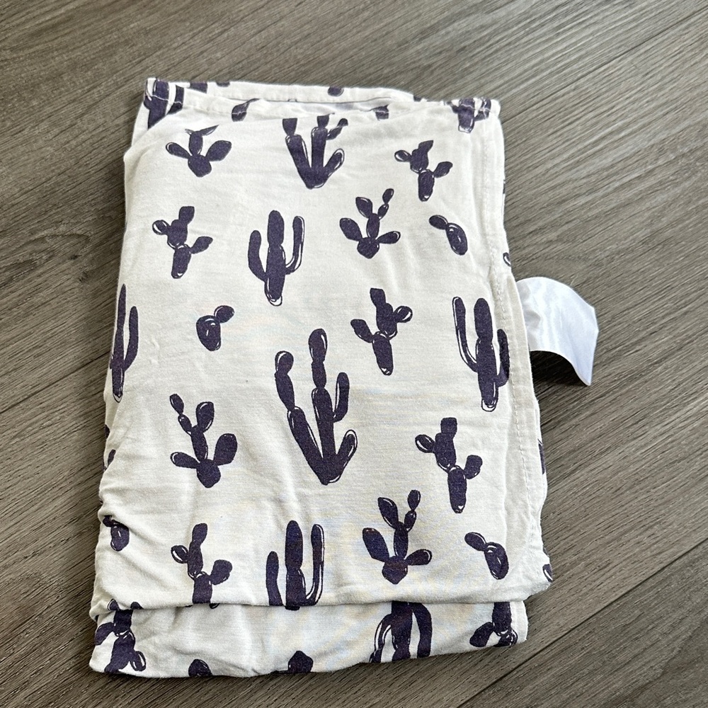 Posh Peanut Cream and Purple Cactus Swaddle